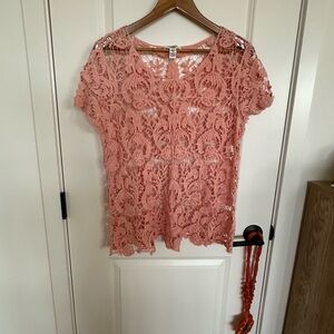 Cato Coral Lace Blouse